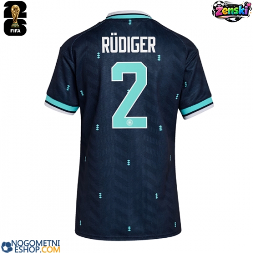 Ženski Nogometni dresi Nemčija Antonio Rudiger #2 Gostujoči SP 2026 Kratek Rokav